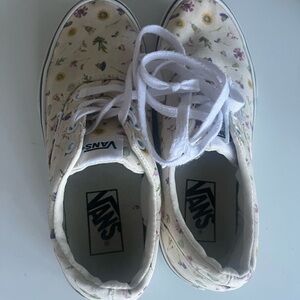 Vans Kids Cream Floral Lace-Up Sneakers